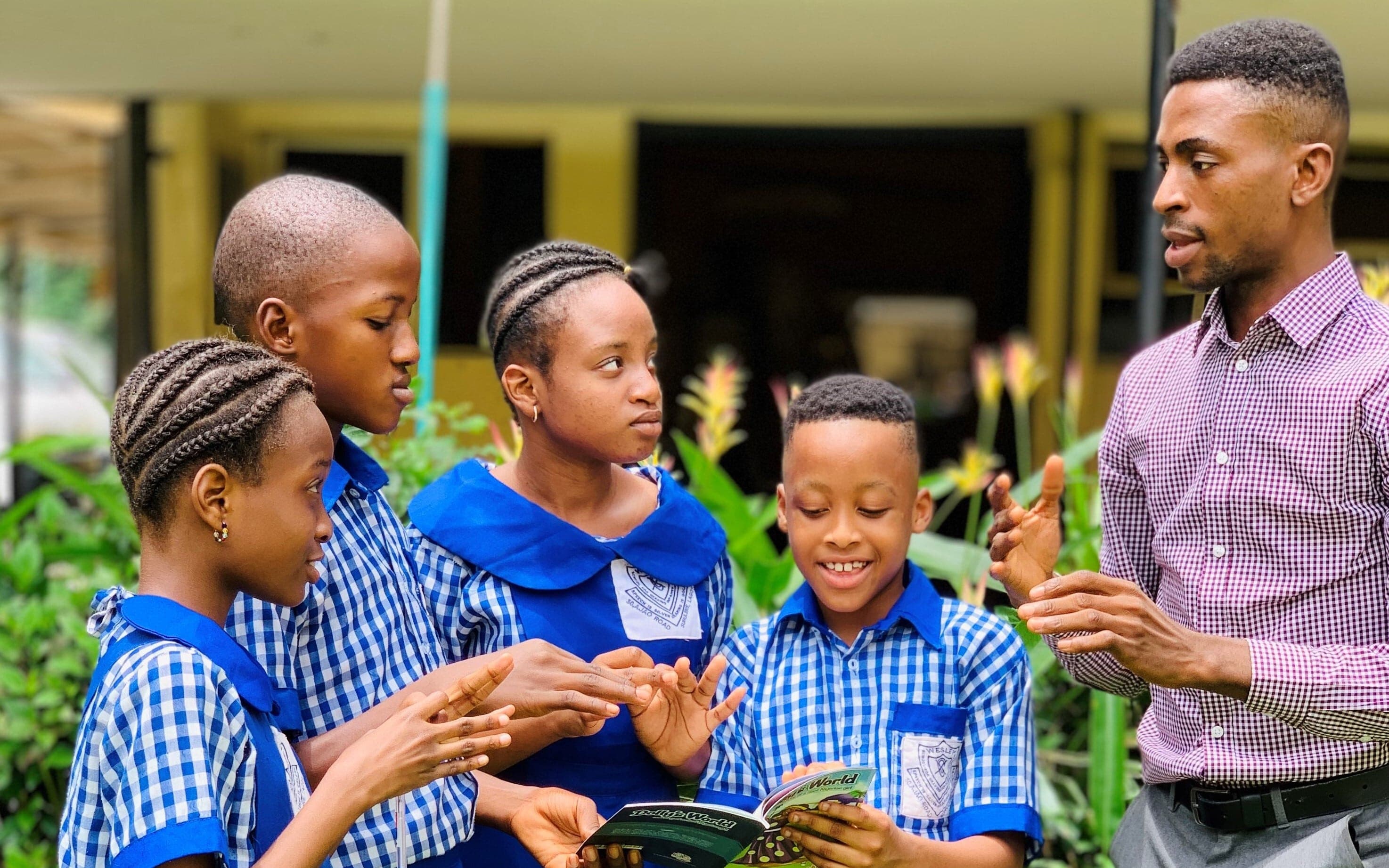 Students reading books