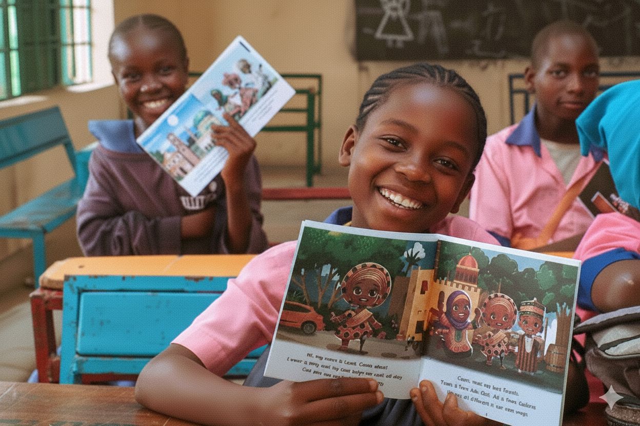 Diverse group of children enjoying a story together