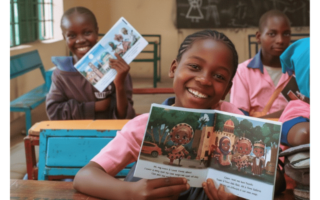 Diverse group of children enjoying a story together